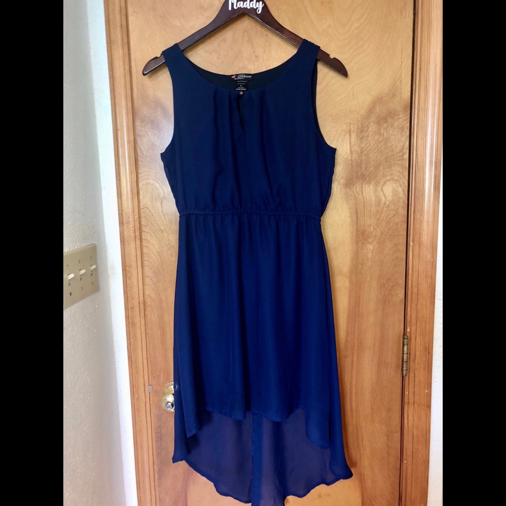 Navy Blue high low date night dress